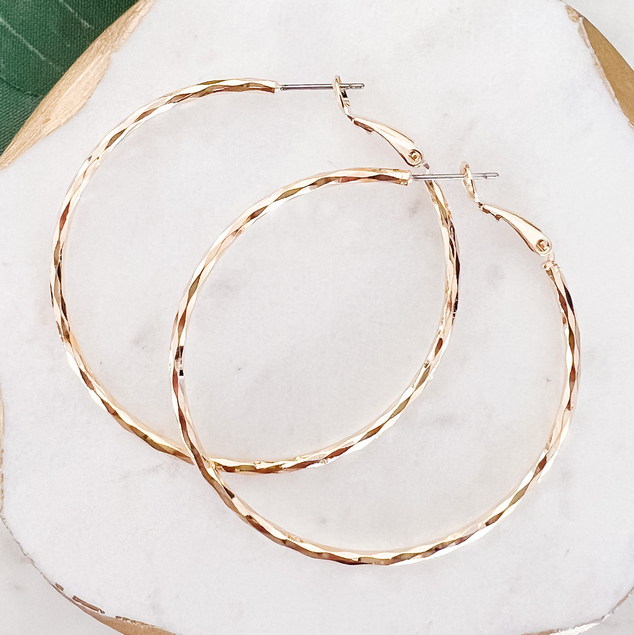 Large Textured Hoop Earrings