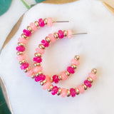 Multi Beaded Hoop Earrings