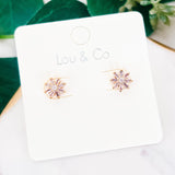 CZ Flower Stud Earrings