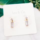 Rectangle CZ Dainty Earring