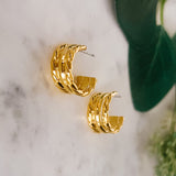 Gold Dipped Thick Twist Hoop Earrings