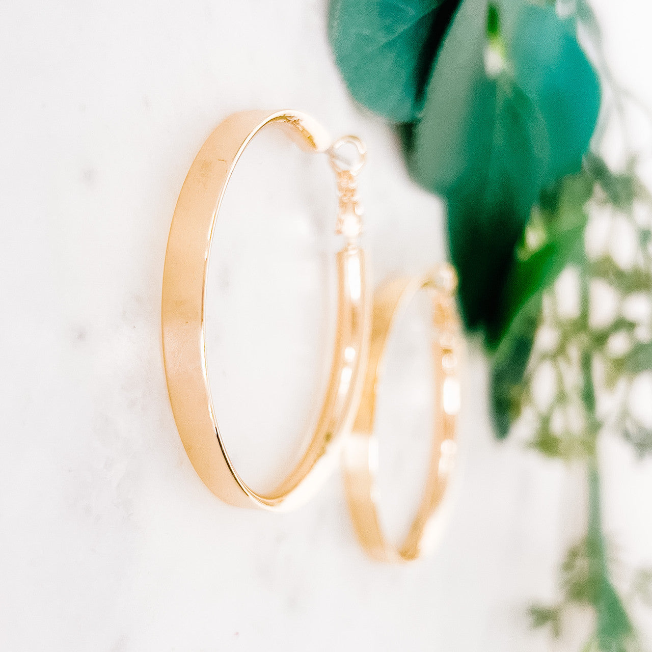 Diagonal Textured Hoop Earrings