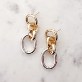 Mixed Metal Chain Link Earrings