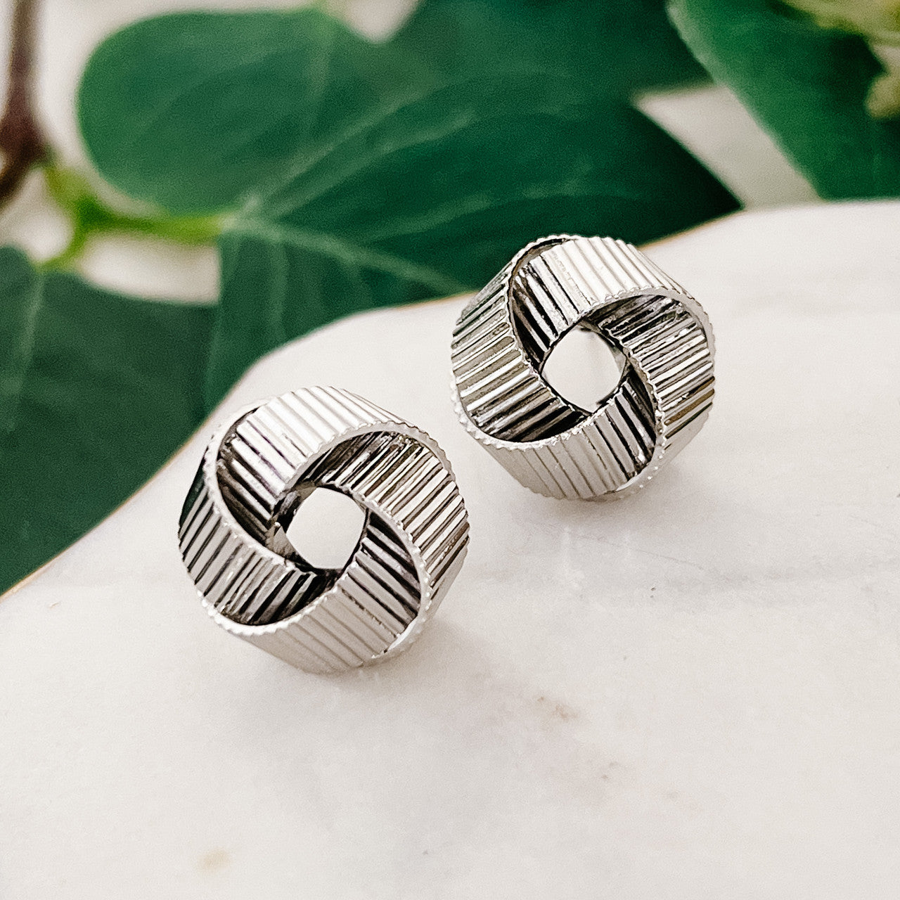 Textured Knot Stud Earrings