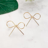 Metal Wire Bow Earrings