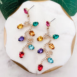 Christmas Lights Crystal Statement Earrings