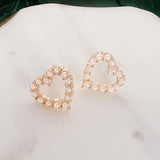 Pearl Heart Stud Earrings