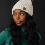 Cable Knit Pom Hat