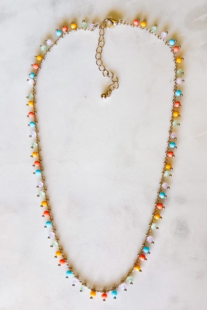 Multi-Colored Beaded Short Necklace