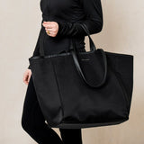 Nylon-Luxe Oversized Tote Bag