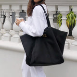 Nylon-Luxe Oversized Tote Bag