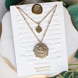 Double Layered Round Pendant Necklace