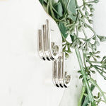 J-Shape Metal Earrings - Silver